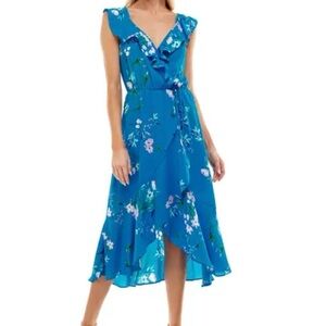 Socialite High-Low Faux Wrap Floral Dress